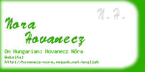 nora hovanecz business card
