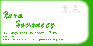 nora hovanecz business card